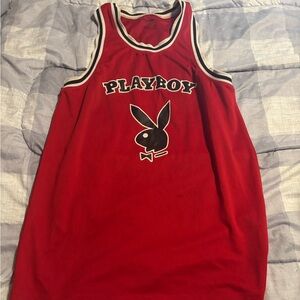 PLAYBOY Kids Red Tank Top with Black Logo